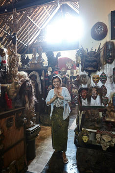 Mask store owner, Ubud