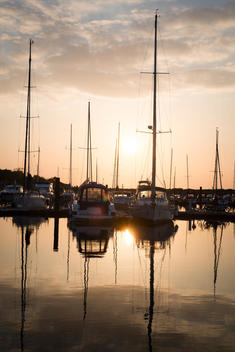 Marina with sailing boats in Kuehlungsborn, Baltic Sea.