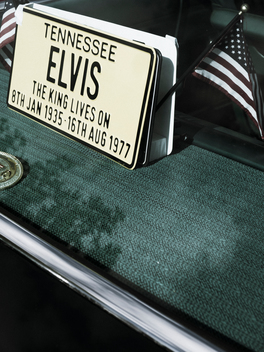 Elvis License Plate on Vintage Car