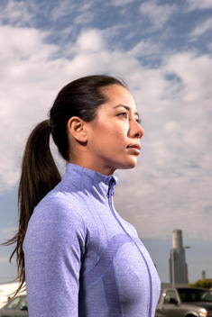 Woman in athletic clothes, portrait