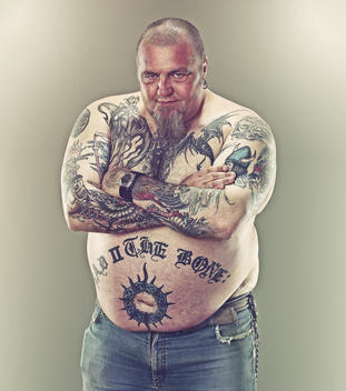Fat Man With Tatoos