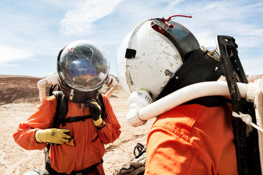 Members of the Mars Desert Research Station on a research mission