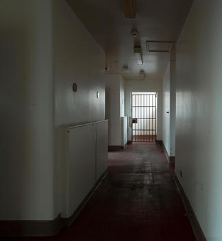 Custody cells in a British police station