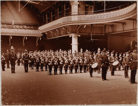Male Students From The Berkeley School, In Uniform At A Military Drill In An Armory/Auditorium. The School Was Located On West 44Th Street.