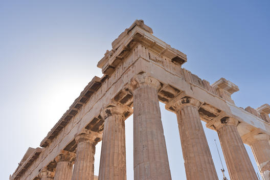 Columns Of The Parthenon, Athens, Greece.
