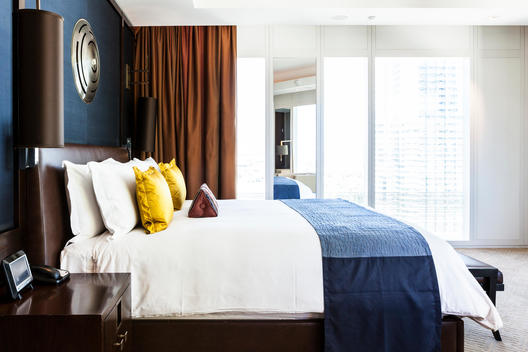 The Apex Suite at the Mandarin Oriental hotel overlooks the Las Vegas Strip.