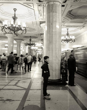 Gypsy in Train Station-St Petersburg Russia