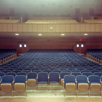 An empty High School auditorium.