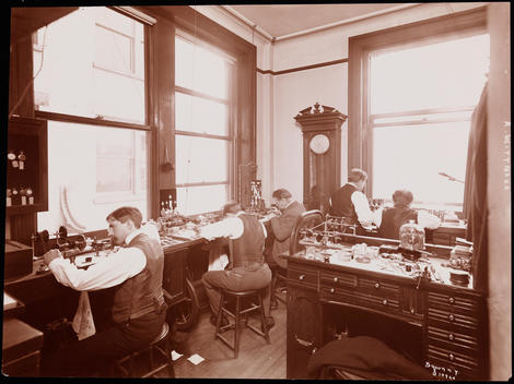 The Work Room Of The A. Wittnaur Watch Manufacturer At 11 Maiden Lane. Also Noted On Print Envelope, 30 West 36Th Street.