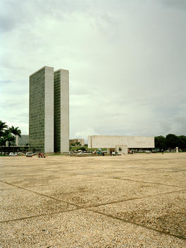 Emply plaza with buildings in background