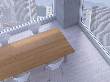 Table with chairs in a meeting room of a modern office, 3D Rendering