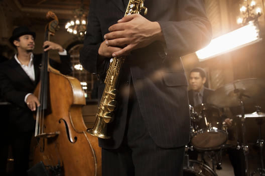 Jazz musicians performing in nightclub