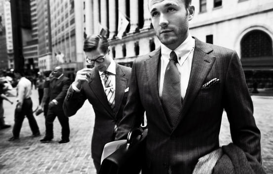 Businessmen Looking Very Sharp In The Latest Fashion In Wall Street.