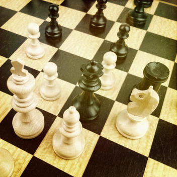 Chess, Checkers offers the king in check, Hamburg, Germany