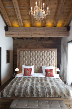 bedroom in luxury ski chalet