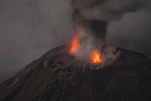 Guatemala, Santiaguito volcano, Strombolian eruption