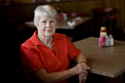Portrait Of A Senior Woman In A Clubroom Café