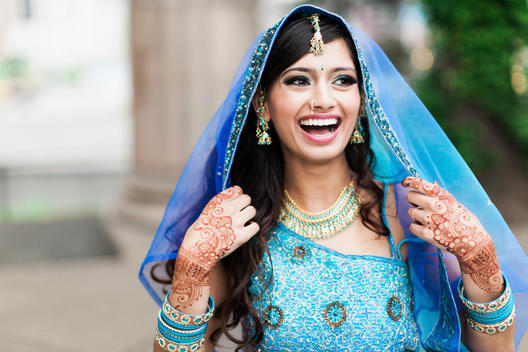 Big smile from the Indian bride