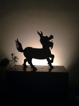 dragon statue silhouette