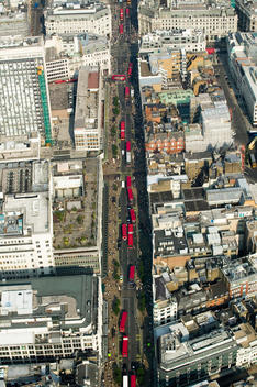 Aerial view of Oxford Street in London