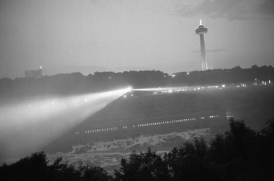 A Search Light Beaming Out Over Niagara Falls.