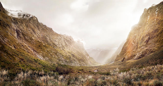 View Of The Homer Saddle From The Main Divide That Connects Milford Sound To Te Anau, Fiolrdland, South Island, New Zealand.