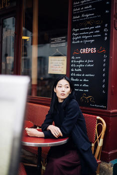 at a Parisian cafe
