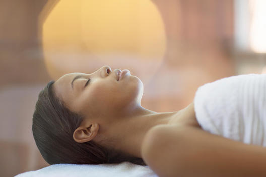 Woman having massage at spa