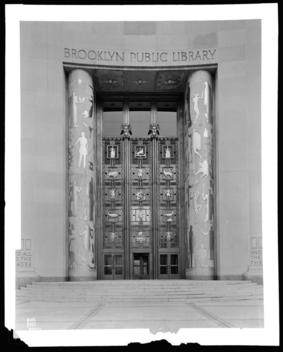 Grand Army Plaza And Eastern Parkway. Brooklyn Public Library, Central Branch, Detail Of Entrance Doorway.