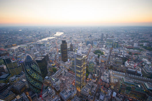 Square Mile, City Of London, Looking West Across The River Thames.