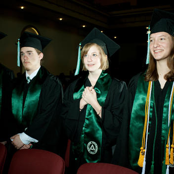High School Students At Gatton Academy In Graduation Cap And Gown