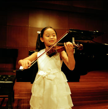 Chinese girl playing violin