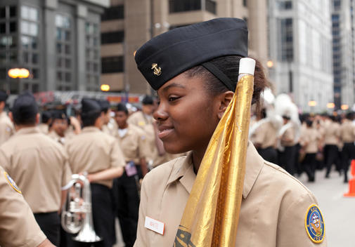Female Jrotc At Veteran'S Day Parade