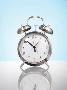 Silver chrome alarm clock