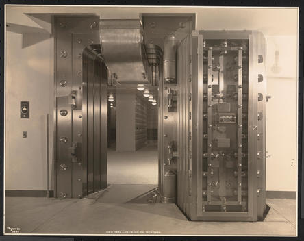 Opened Vault Door With Safe By The Diebold Safe & Lock Co.