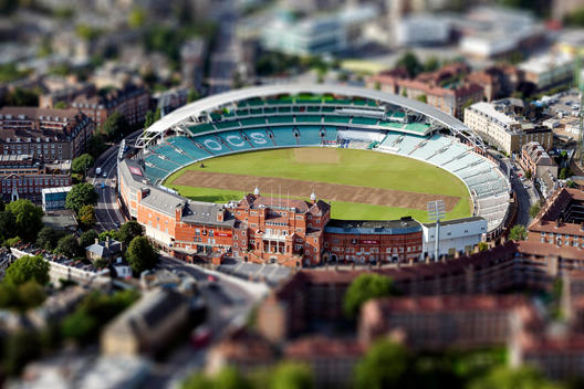 Aerial view of Kia Oval Stadium. Surrey Cricket Club\'s home