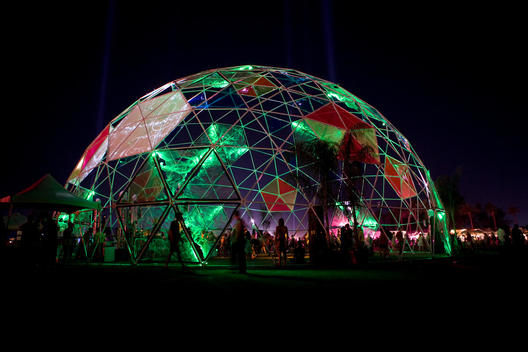 Rave tent and art installation at Coachella