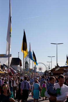 crowd at the famous oktoberfest in munich
