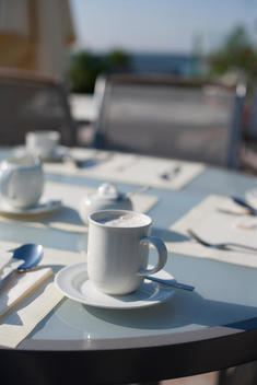 Coffee On Outdoor Table
