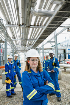 Portrait of workers at gas plant