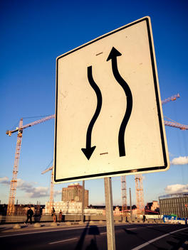 Road sign near Central Train station, Berlin, Germany