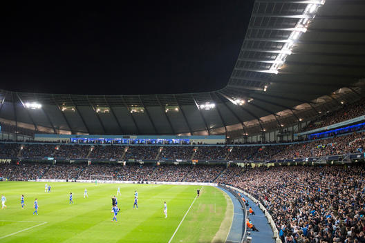 Inside the Etihad Stadium during the Manchester City vs. Chelsea football match