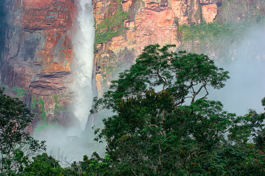 Angel Falls is the highest waterfall in the world water, with a height of 979m, generated from the Auyantepuy.