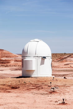 space observation telescope at the Mars Desert Research Station