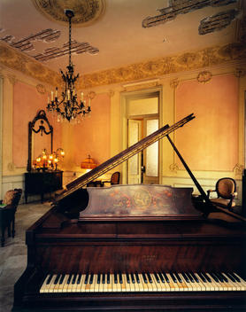 Grand Piano In Dilapidated Formal Room, Havana