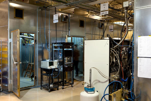 Components of D-Wave\'s quantum computer inside the company\'s headquarters