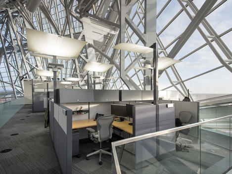 Offices in the Canadian Museum for Human Rights. Designed by Antoine Predock