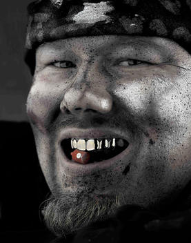 Portrait of Man with Gold Teeth