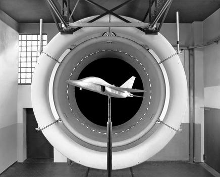 Aircraft wind tunnel testing.