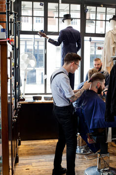 men in a barber shop